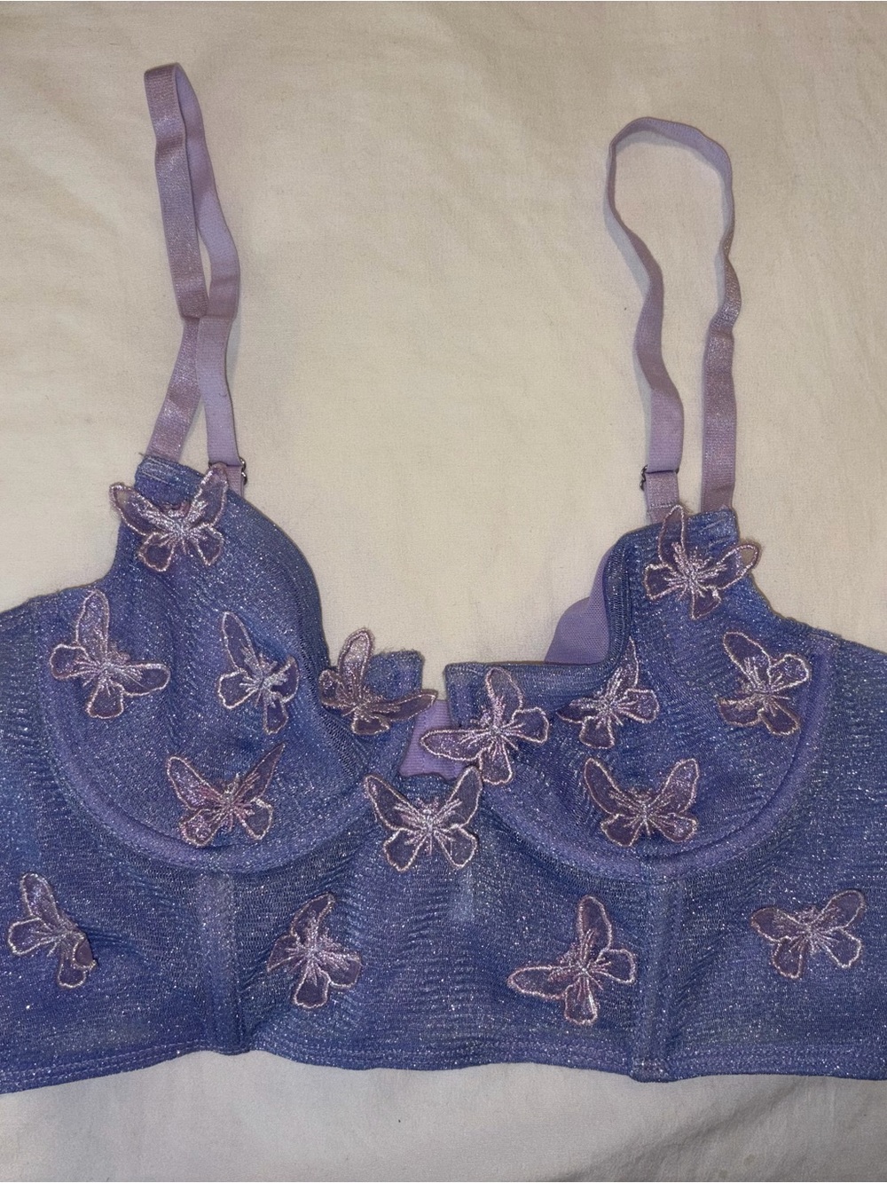 Honeylove Lavender Glitter Butterfly Longline Bra